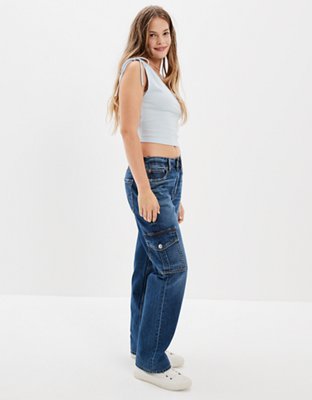 ae low rise baggy straight jean