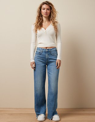 Buy AMERICAN EAGLE OUTFITTERS Women White Regular Fit High Rise Highly  Distressed Stretchable Jeans - Jeans for Women 9474845