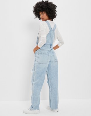 AE Dreamy Drape Ripped Denim Baggy Overall