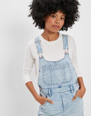 AE Dreamy Drape Ripped Denim Baggy Overall