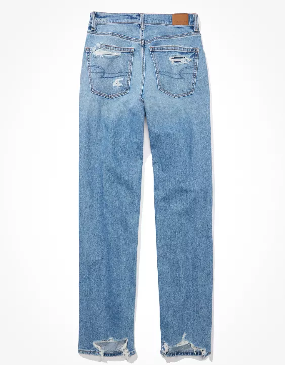 AE Strigid Ripped Highest Waist Baggy Straight Jean