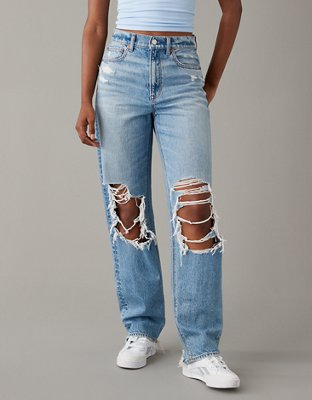 Shop American Eagle Outfitters Denim Street Style Plain Cotton Distressed  Jeans Jeans by Syvan