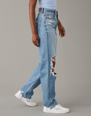 AE Strigid Ripped Highest Waist Baggy Straight Jean