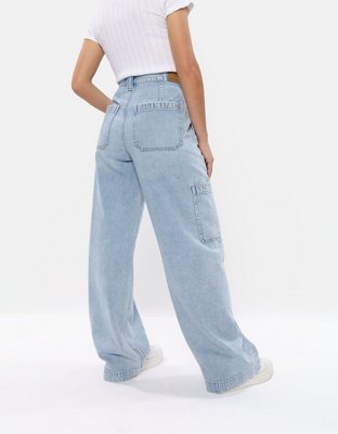 AE Super High-Waisted Baggy Wide-Leg Jean con drapeado de ensueño