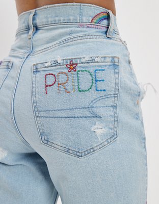 Женские джинсы American Eagle AE Pride Strigid Highest Waist Baggy Straight Jean — фото 5
