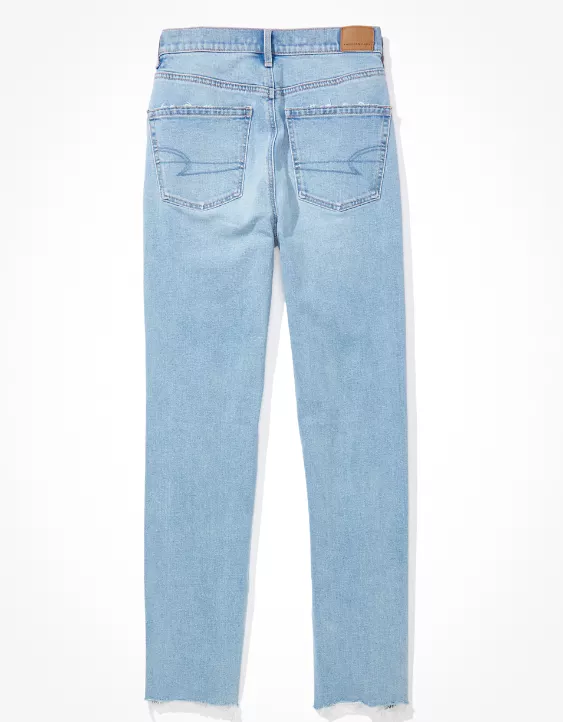 AE Stretch Ripped Highest Waist Baggy Straight Jean