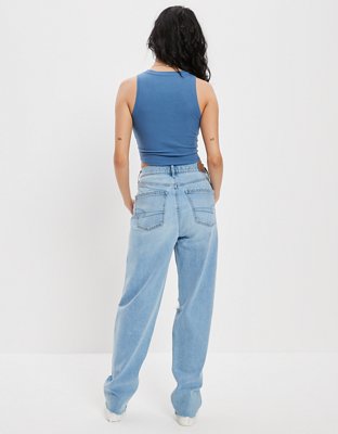 AE Stretch Ripped Highest Waist Baggy Straight Jean