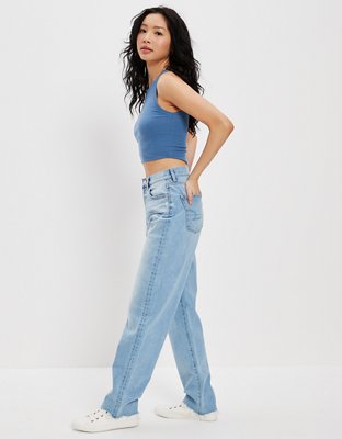 AE Stretch Ripped Highest Waist Baggy Straight Jean