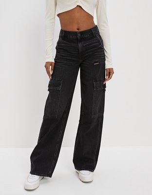 Tall Black Wide Leg High Waisted Cargo Pants