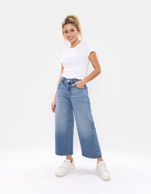 AE Stretch '90s Wide Leg Crop Jean