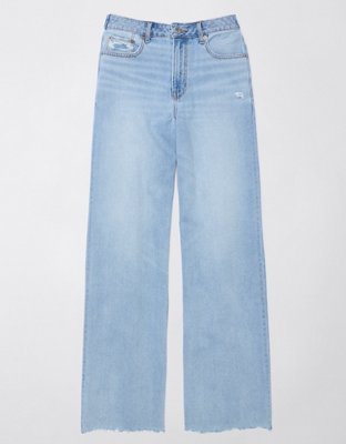 AE Wide Leg Jean Holgado Cintura Super Alta con Rasgados
