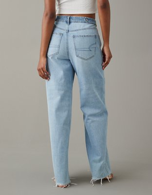 AE Super High-Waisted Ripped Baggy Wide-Leg Jean