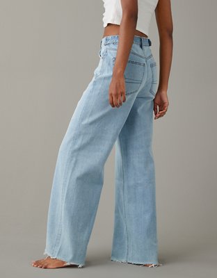 AE Super High-Waisted Ripped Baggy Wide-Leg Jean