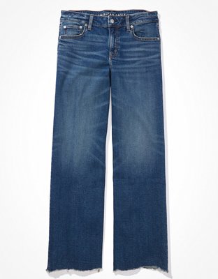 American Eagle Juniors Strigid Curvy Super High Waisted Ripped Baggy  Straight Jeans, Jeans, Clothing & Accessories