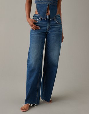 Женские джинсы American Eagle AE Stretch Low-Rise Baggy Wide-Leg Jean — фото 4