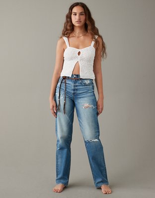 XZNGL Baggy Jeans for Women High Waisted Women'S Mid Waisted Wide Leg Pants  Straight Denim Jeans Casual Baggy Trousers Straight Leg Jeans for Women  Wide Leg Pants for Women 