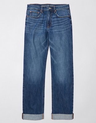 Petite 90's Straight Leg Ripped Jeans