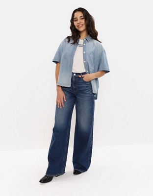 AE Dreamy Drape Super High-Waisted Baggy Wide-Leg Jean