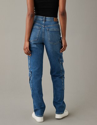 AE Stretch Super High-Waisted Baggy Straight Cargo Jean