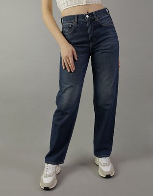 AE Strigid Super High-Waisted Baggy Straight Cut-Out Jean