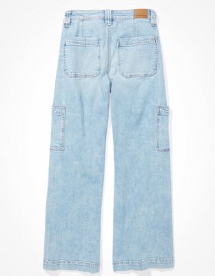 AE Dreamy Drape Stretch Super High-Waisted Cargo Baggy Wide-Leg Jean