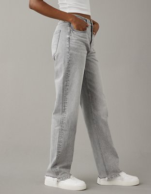 AE Strigid Super High-Waisted Baggy Straight Embellished Jean