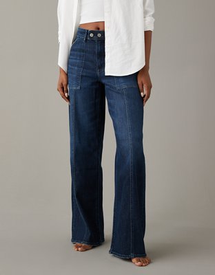 AE Stretch Super High-Waisted Ankle Straight Jean