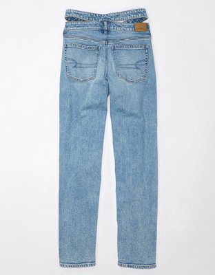 AE Strigid Super High-Waisted Baggy Straight Cut-Out Jean