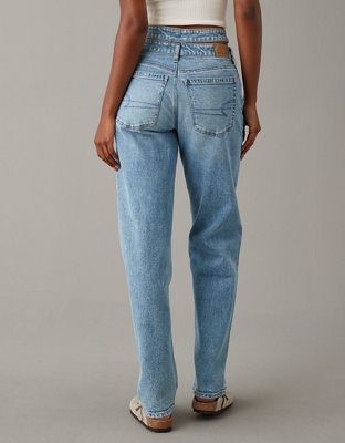 AE Strigid Super High-Waisted Baggy Straight Cut-Out Jean