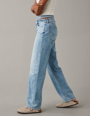 AE Strigid Super High-Waisted Baggy Straight Cut-Out Jean