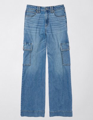 Women Blue Denim Side Patch Pockets Jeans