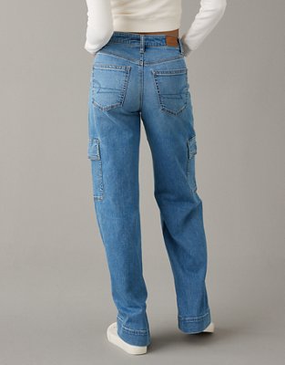 Mid Rise Wide Baggy Cargo Jeans