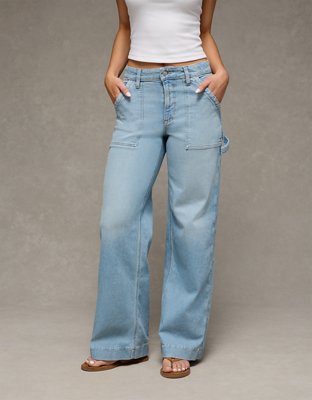AE Dreamy Drape Stretch Super High-Waisted Baggy Wide-Leg Jean