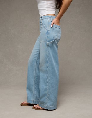 AE Dreamy Drape Stretch Super High-Waisted Baggy Wide-Leg Jean