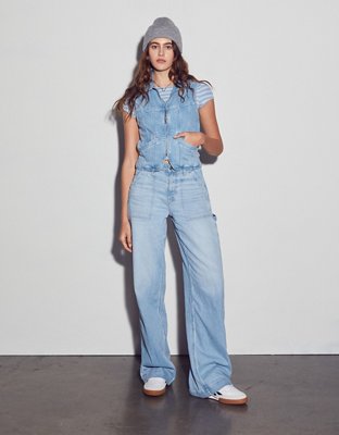 Buy AE Super High-Waisted Baggy Wide-Leg Jean online