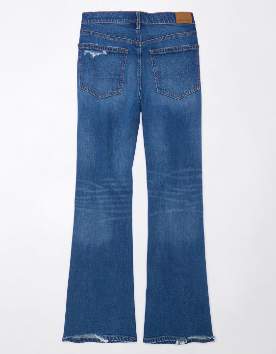 AE Dreamy Drape Strigid Ripped Low-Rise Baggy Flare Jean