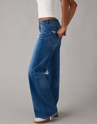 Женские джинсы American Eagle AE Dreamy Drape Strigid Ripped Low-Rise Baggy Flare Jean — фото 4
