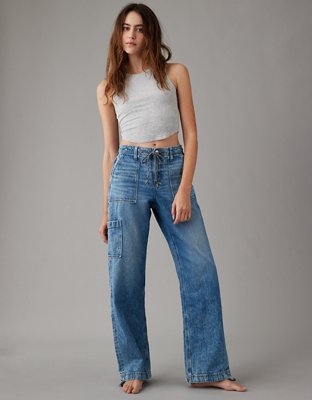 AE Stretch Low-Rise Baggy Wide-Leg Pant