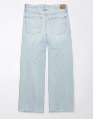 AE Strigid Super High-Waisted Baggy Wide-Leg Ripped Ankle Jean