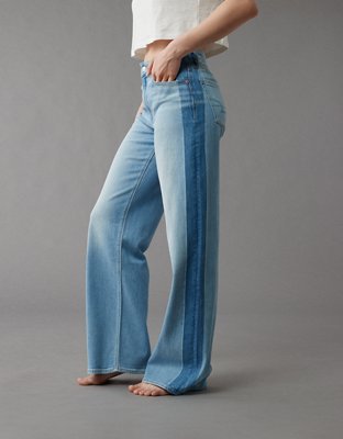 AE Dreamy Drape Stretch Side Stripe Super High-Waisted Baggy Wide-Leg Jean