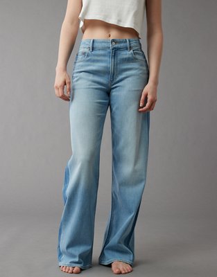 AE Dreamy Drape Stretch Side Stripe Super High-Waisted Baggy Wide-Leg Jean