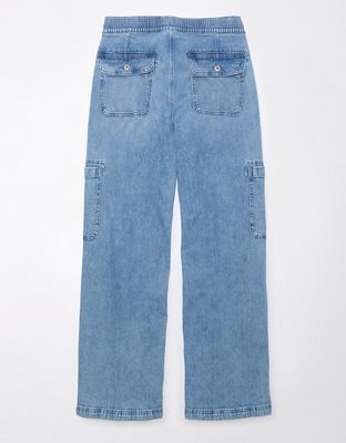 AE Dreamy Drape Stretch High-Waisted Baggy Cargo Jogger Jean