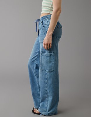 Женские джинсы American Eagle AE Dreamy Drape Stretch High-Waisted Baggy Cargo Jogger Jean — фото 5