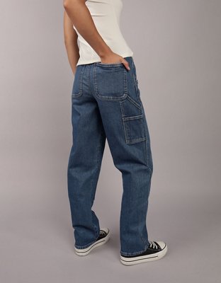 Женские джинсы American Eagle AE Strigid Super High-Waisted Baggy Straight Cargo Jean — фото 2