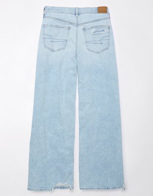 AE Dreamy Drape Super High-Waisted Baggy Ultra Wide-Leg Jean  Wide leg  jeans outfit, Ultra high waisted jeans, High waisted baggy jeans