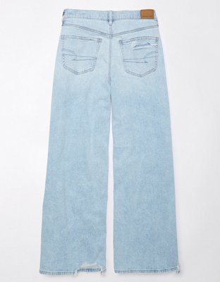 AE Dreamy Drape Stretch Ripped Baggy Ultra Wide-Leg Super High-Waisted Jean