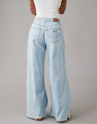 AE Dreamy Drape Stretch Baggy Ultra Wide-Leg Super High-Waisted Ripped Jean