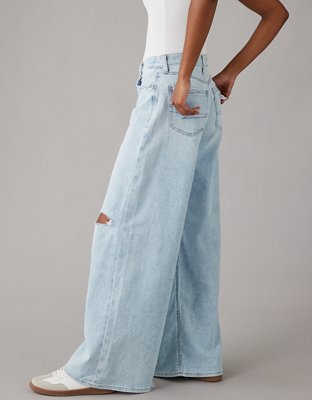 AE Dreamy Drape Stretch Ripped Super High-Waisted Baggy Wide