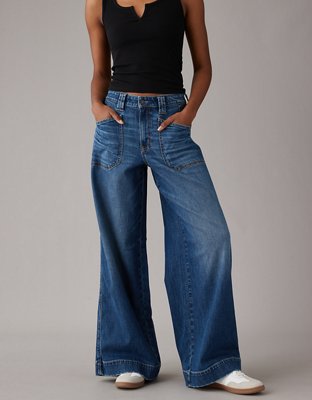 AE AE Dreamy Drape Stretch Baggy Ultra Wide-Leg Super High-Waisted Jean