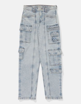 AE Stretch Super High-Waisted Baggy Straight Cargo Jean